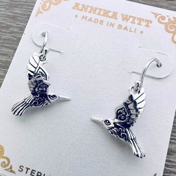 Hummingbird Annika Witt 925 Sterling Silver Earrings - Picture 1 of 7